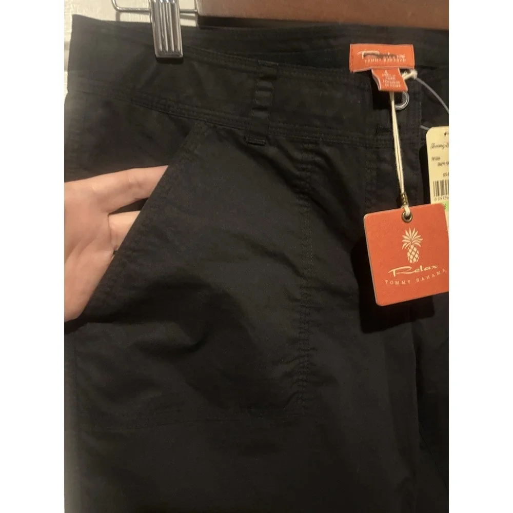 NWT Tommy Bahama Women's‎ 4 Everyday Active Pants Size 4 Black Pockets Ties